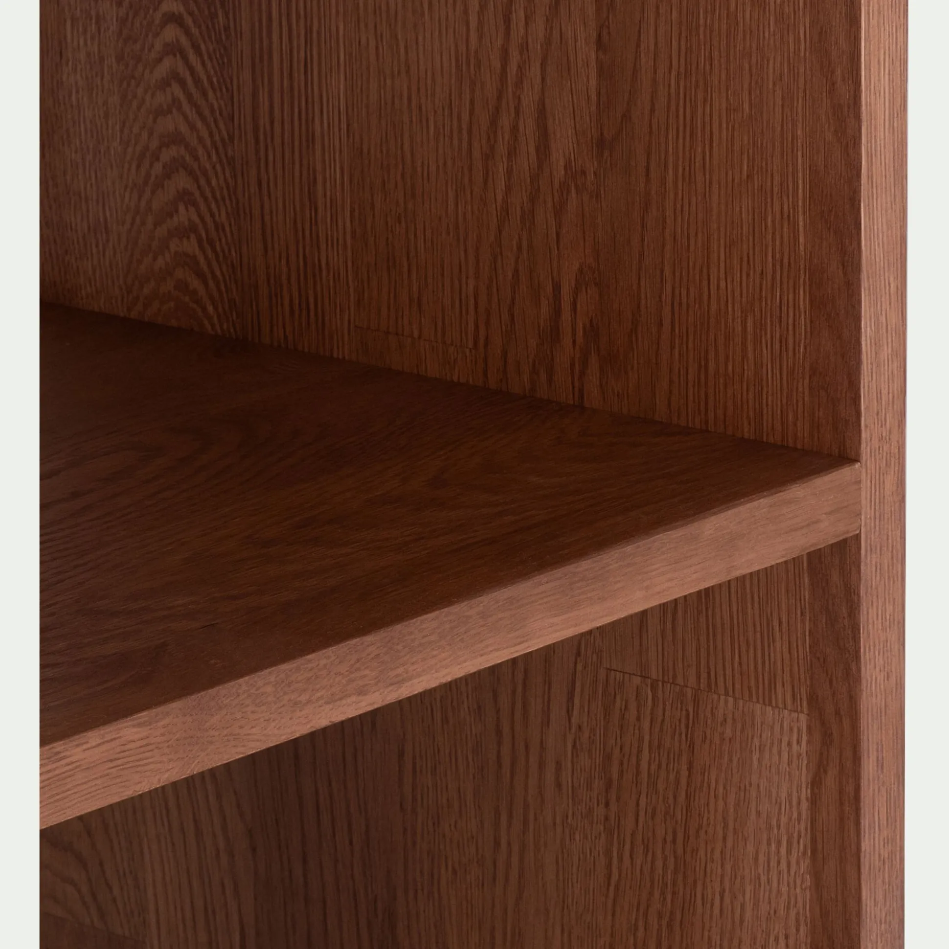 Étagère 5 tablettes en chêne massif - bois foncé