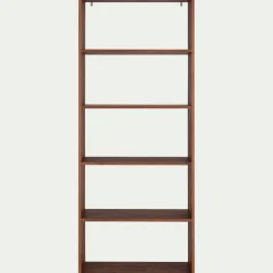 Étagère 5 tablettes en chêne massif - bois foncé