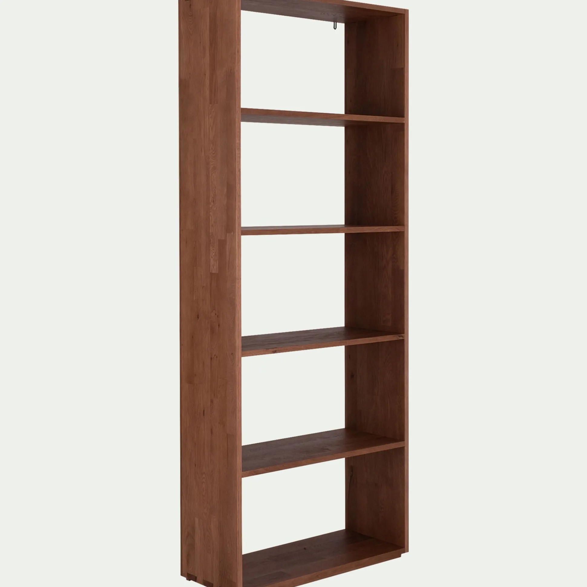 Étagère 5 tablettes en chêne massif - bois foncé