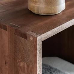 Étagère 5 tablettes en chêne massif - bois foncé