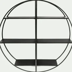 Étagère déco en métal D60cm - noir