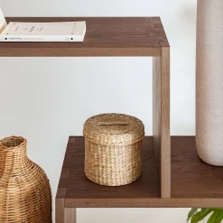 Étagère en forme déstructurée en chêne massif - bois foncé