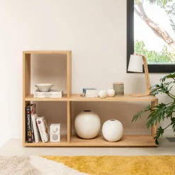 Étagère en L en chêne