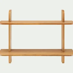 Étagère murale 2 tablettes en chêne L80cm - bois clair