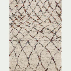 Tapis à motif d'inspiration berbère 160x230cm - blanc