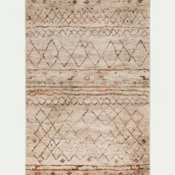 Tapis à motifs berbères 133x190cm - blanc écru