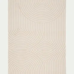 Tapis à motifs circulaires 120x170cm - blanc écru