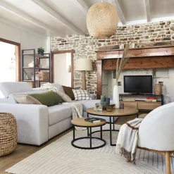 Tapis à motifs circulaires 160x230cm - blanc écru