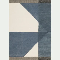 Tapis à motifs en coton - bleu 160x230cm