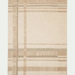 Tapis à motifs linéaires en tissu recyclé 160x230cm - beige