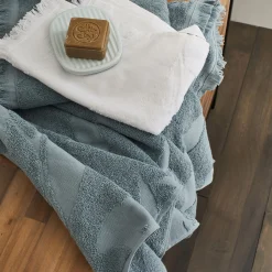 Tapis de bain en coton - bleu calaluna 50x80 cm