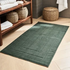 Tapis de bain en coton - vert cèdre 60x110cm