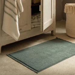 Tapis de bain en coton - vert cèdre 50x80cm