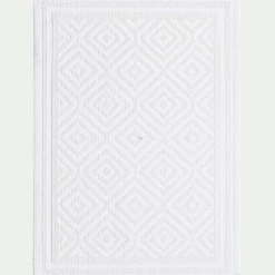 Tapis de bain en coton jacquard - l50xL70cm blanc ventoux