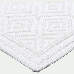 Tapis de bain en coton jacquard - l50xL70cm blanc ventoux