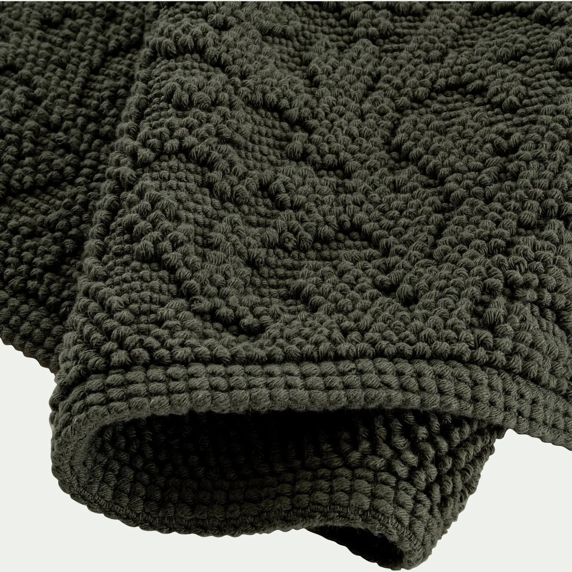 Tapis de bain en coton jacquard 50x80cm - vert cèdre