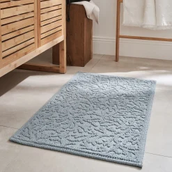 Tapis de bain en coton jacquard 50x80cm - bleu calaluna