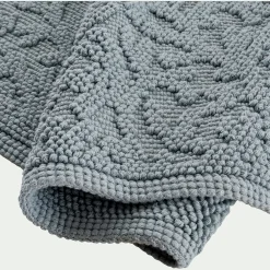 Tapis de bain en coton jacquard 50x80cm - bleu calaluna