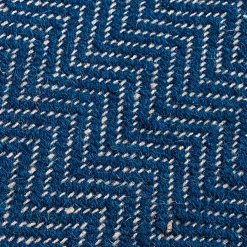 Tapis de couloir et laine et jute - bleu figuerolles 60x200cm