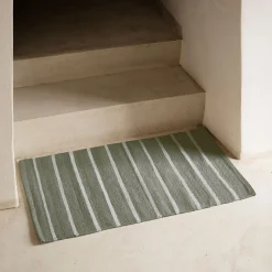 Tapis en coton à rayure 50x80cm - vert