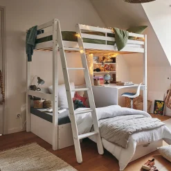 Tapis en coton recyclé et jute - naturel et blanc 60x110cm