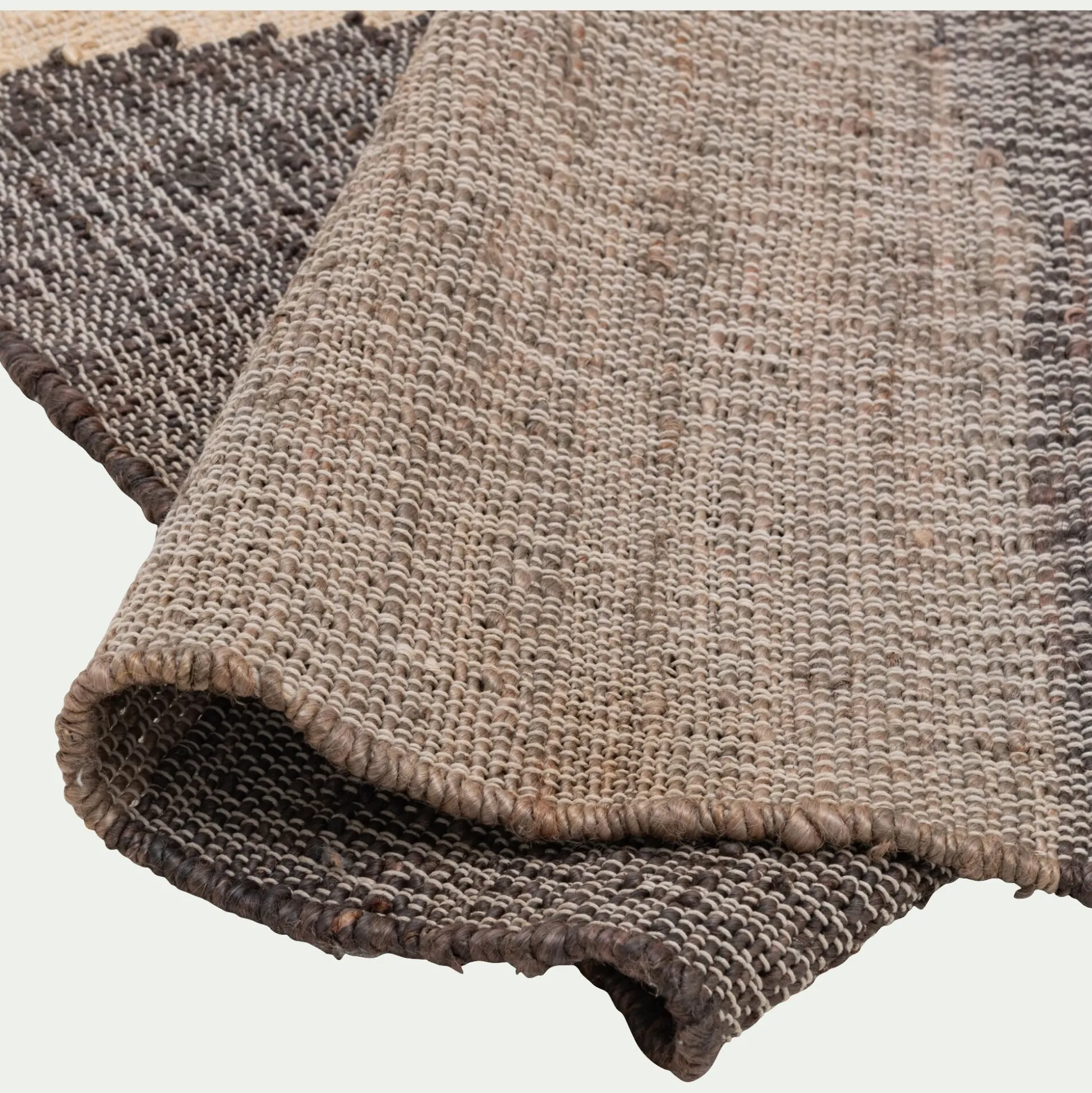 Tapis en jute et coton à motifs 120x170cm - noir