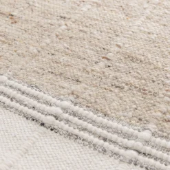 Tapis en laine à motifs finition frange 160230cm - beige