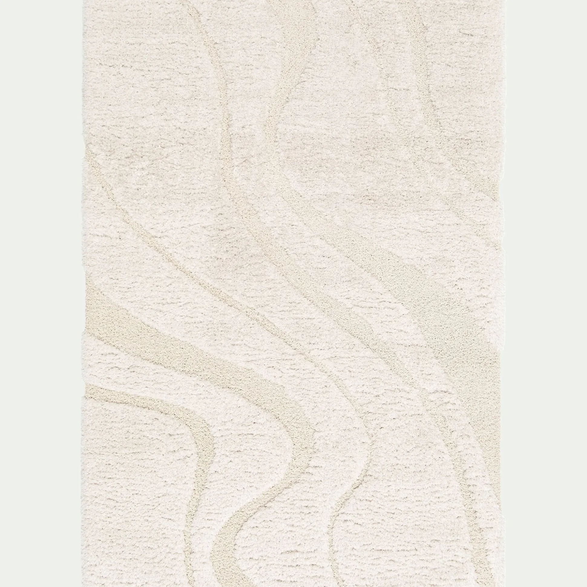 Tapis en tissu recyclé à motif 160x230cm - beige