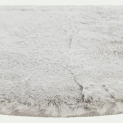 Tapis imitation fourrure - gris D120cm