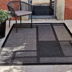 Tapis intérieur et extérieur - gris foncé 160x230cm