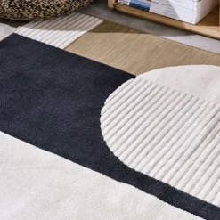 Tapis intérieur et extérieur à motifs géométriques - beige 120x170cm