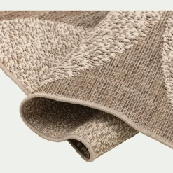 Tapis intérieur extérieur à motif géométrique 160x230cm - naturel