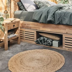 Tapis rond en jute - naturel D120cm