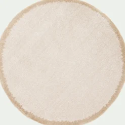 Tapis rond en polyester recyclé D160cm - beige