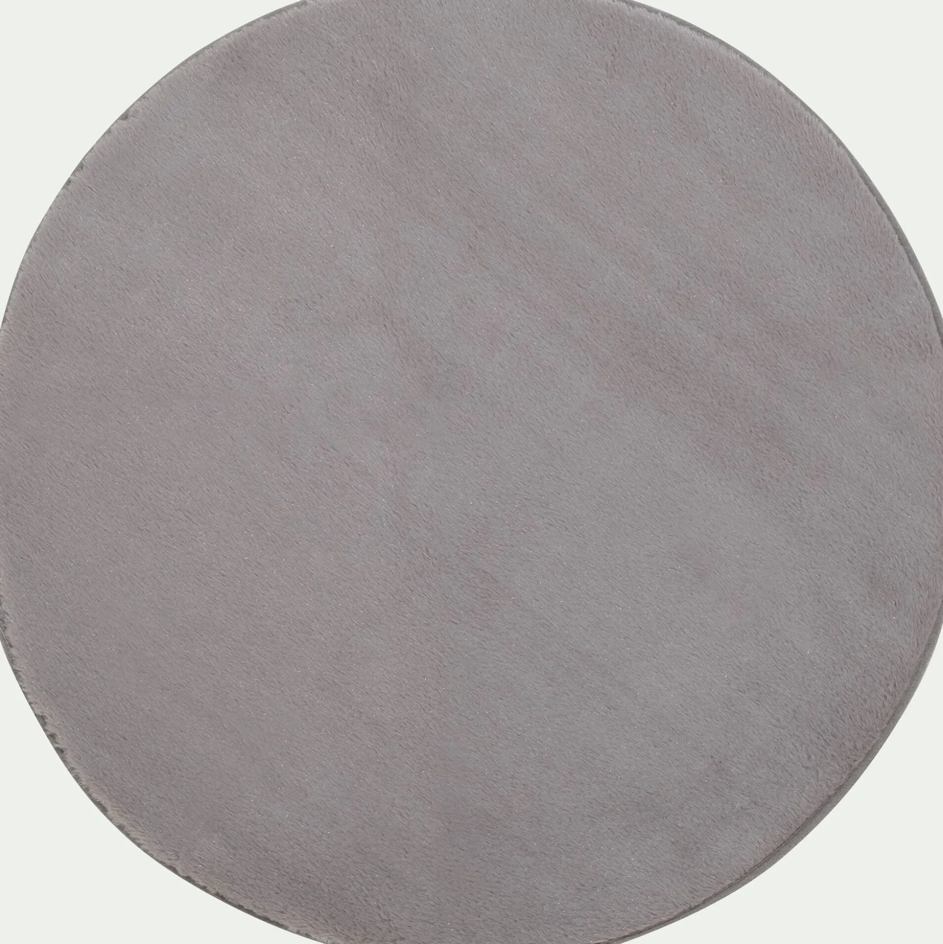 Tapis rond imitation fourrure - gris restanque D70cm