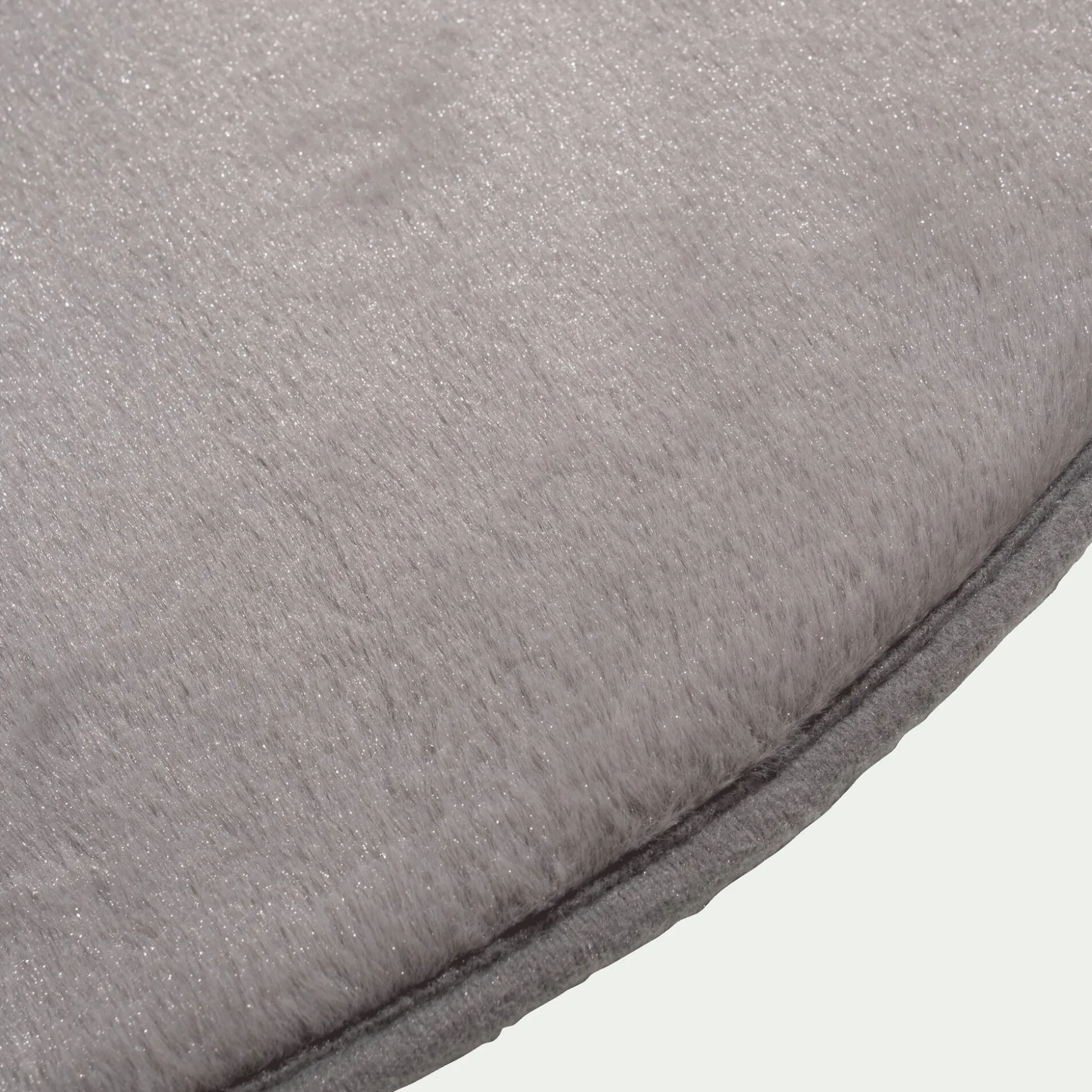 Tapis rond imitation fourrure - gris restanque D70cm