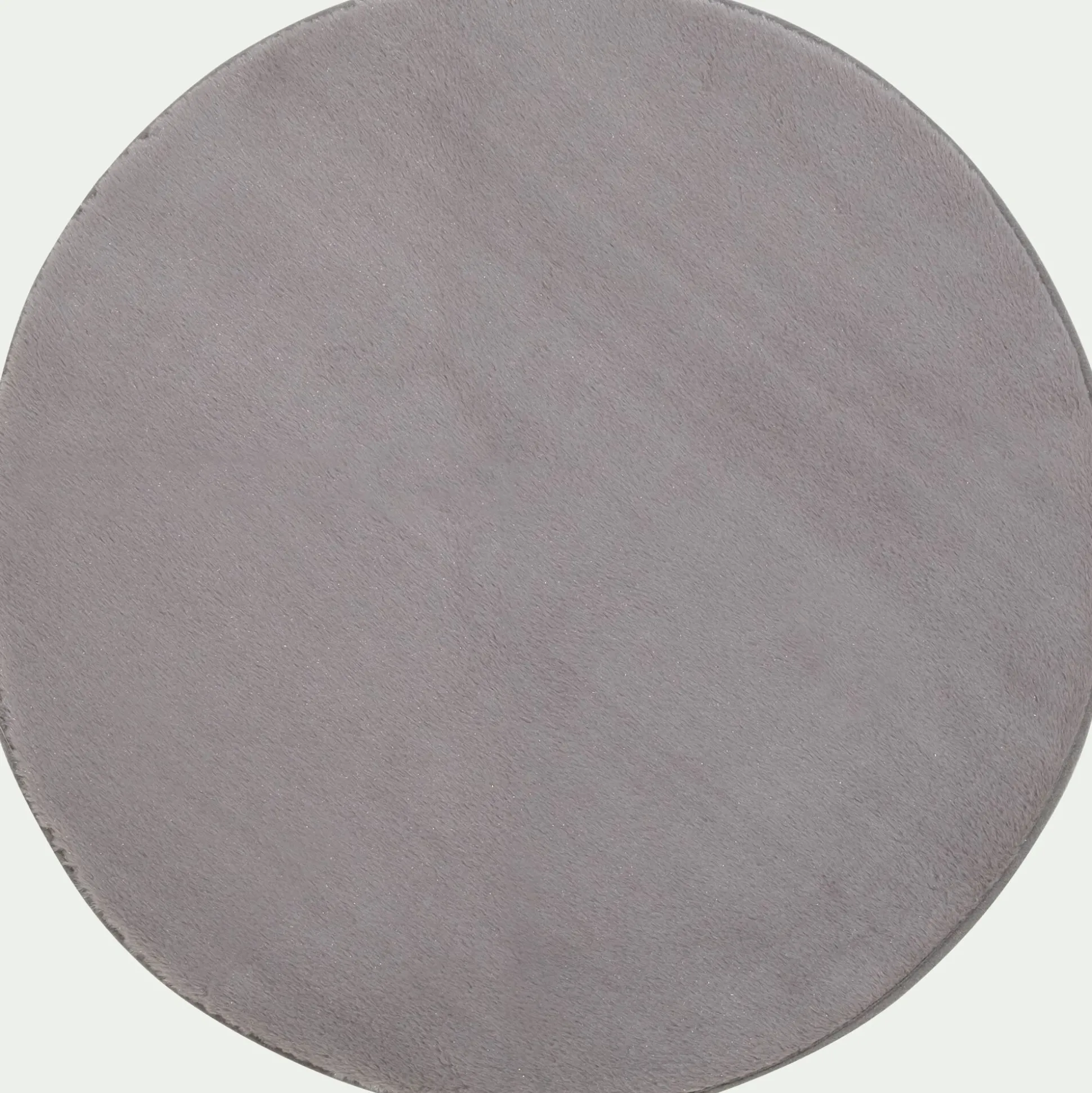 Tapis rond imitation fourrure - gris restanque D70cm