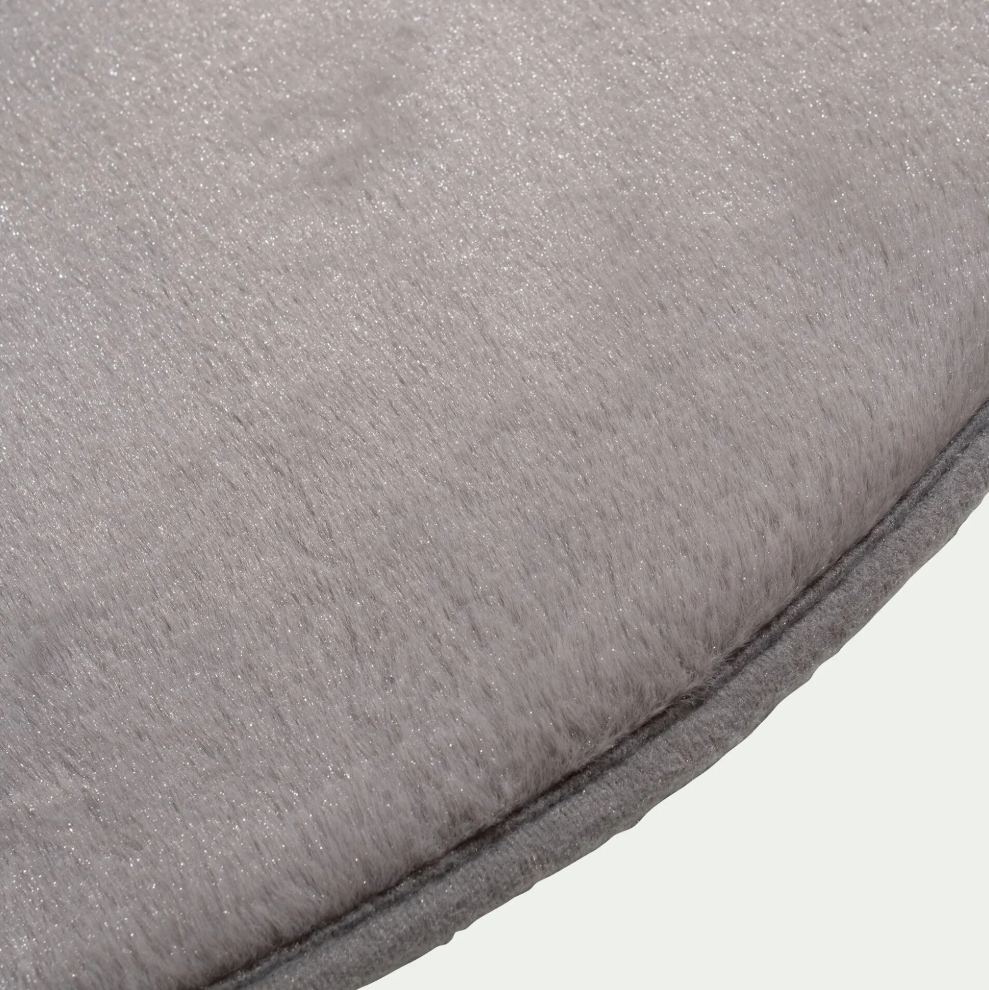 Tapis rond imitation fourrure - gris restanque D70cm