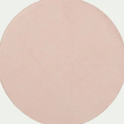 Tapis rond imitation fourrure - rose argile D70cm