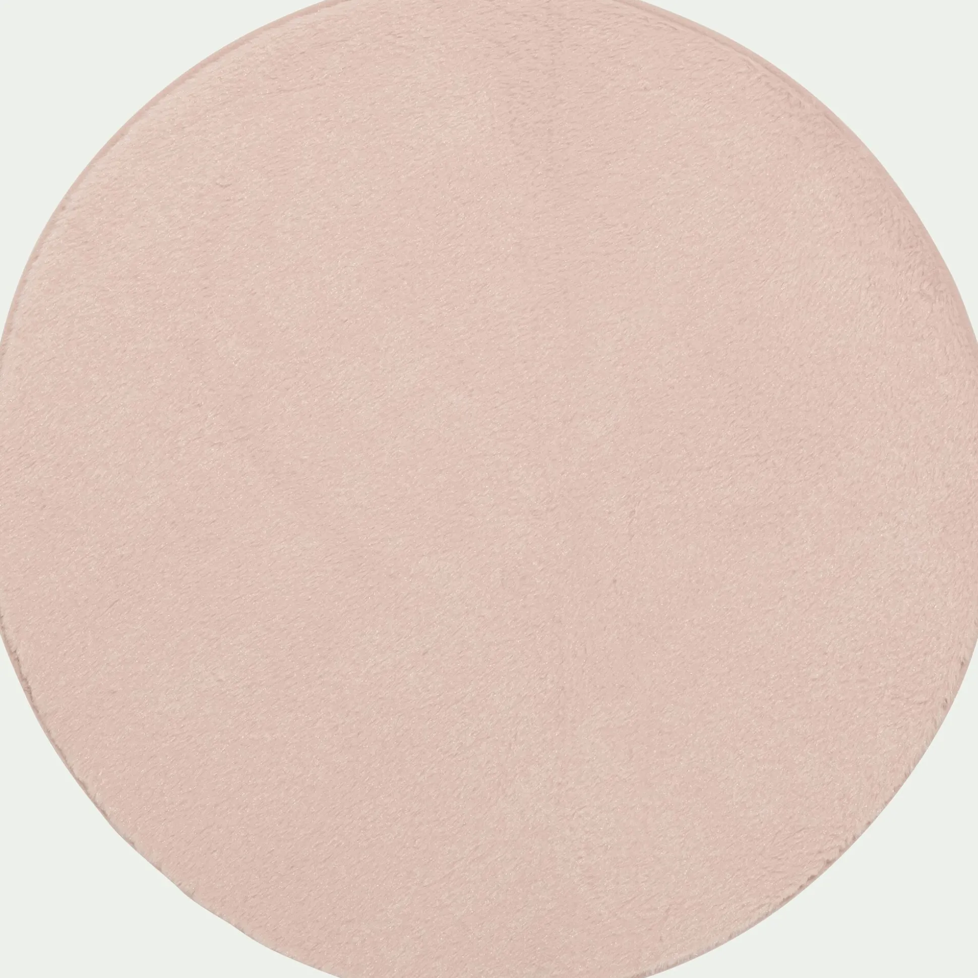 Tapis rond imitation fourrure - rose argile D70cm