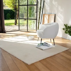 Tapis synthétique 160x230cm - blanc écru