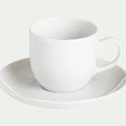 Tasse avec sous-tasse en porcelaine qualité hôtelière blanc 12cl
