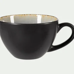 Tasse et sous-tasse en grès réactif D10xH5cm - gris