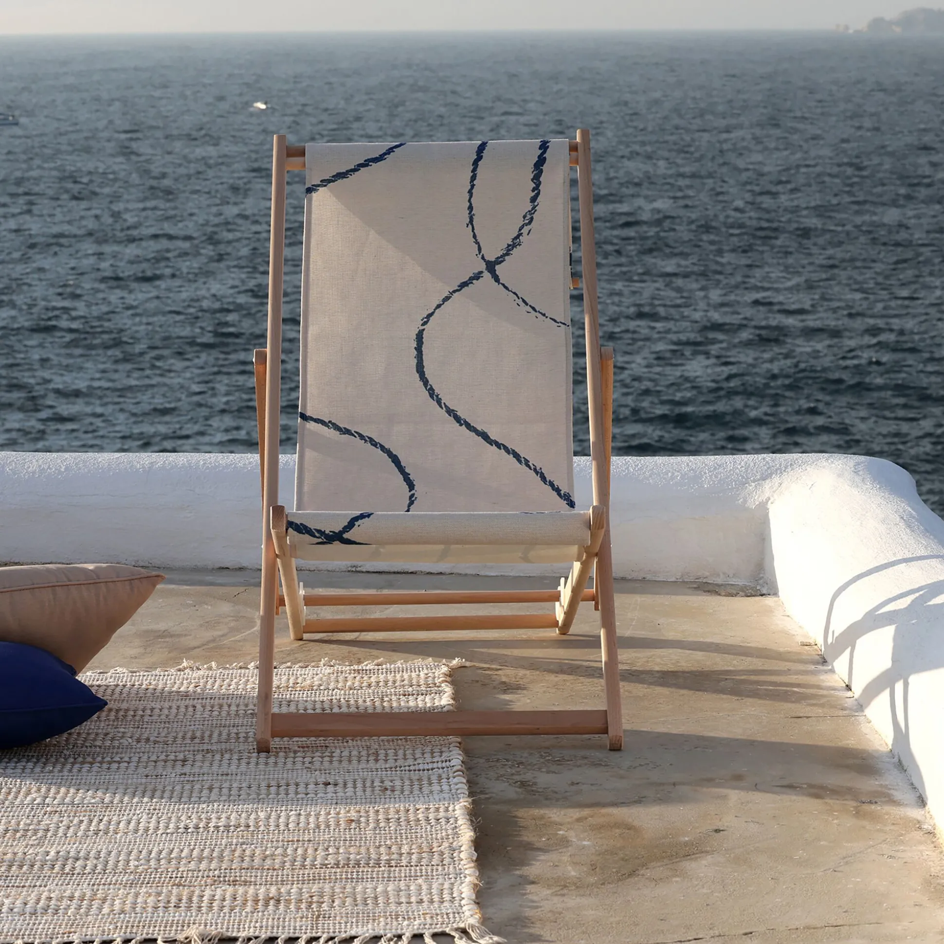 Toile de chilienne motif cordage en tissu - blanc