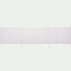 Tour de lit motif cigognes 40x180cm - blanc