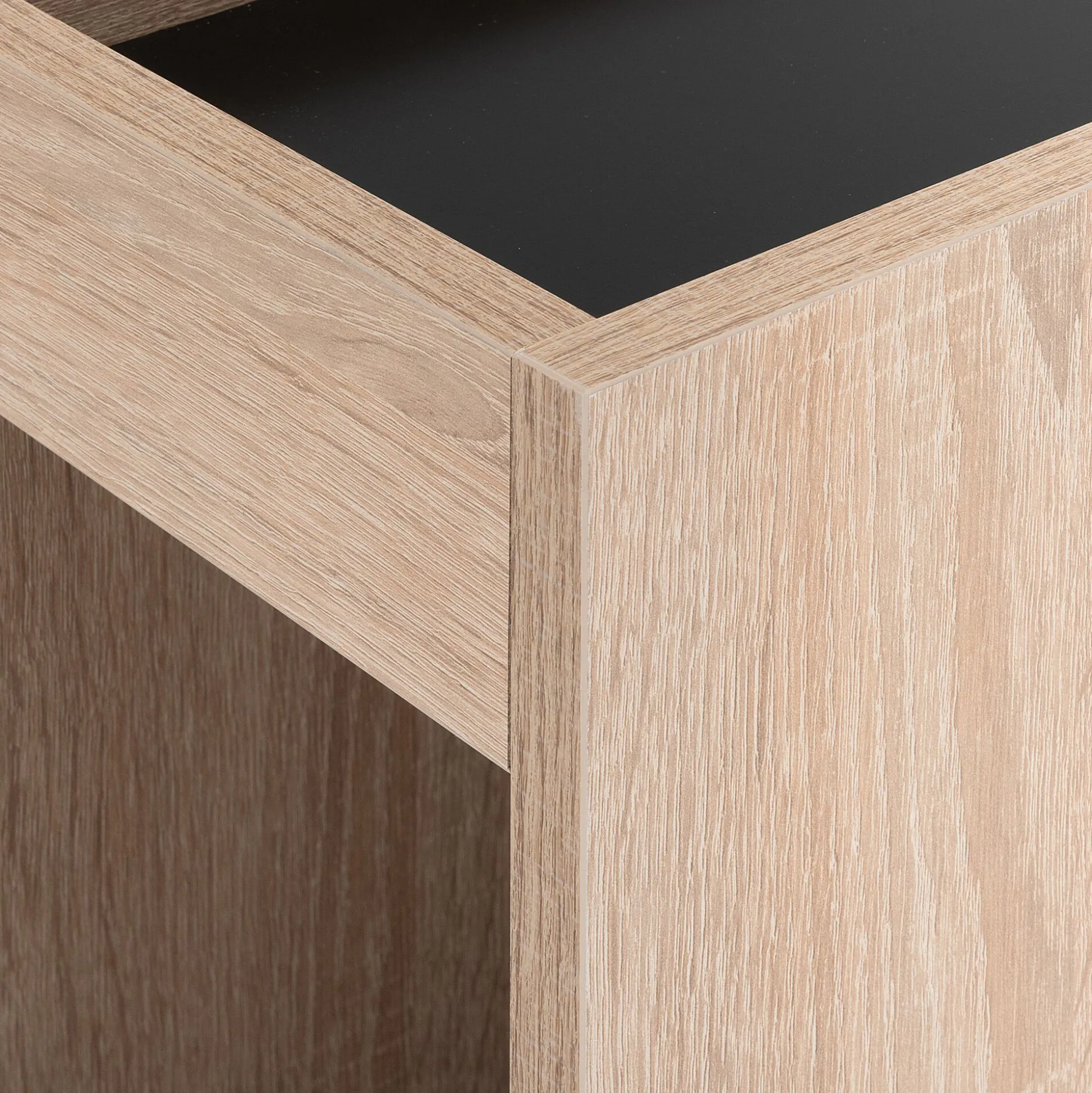 Tête de lit en bois avec rangement - effet chêne clair L165cm