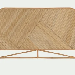 Tête de lit rectangulaire en rotin 130x170 - bois clair