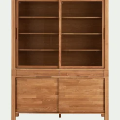 Vaisselier 4 portes en chêne massif L160cm - bois clair