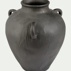 Vase amphore en faïence H27cm - noir