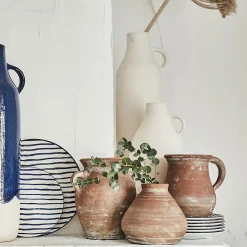 Vase amphore en terre cuite H21cm - marron